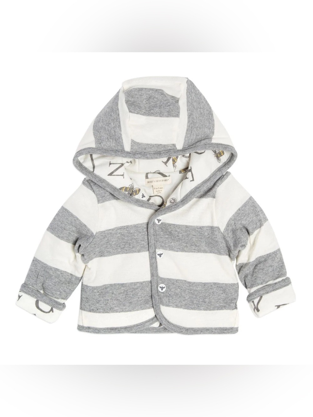 Burt’s Bees Baby cotton jacket - Gray & White
